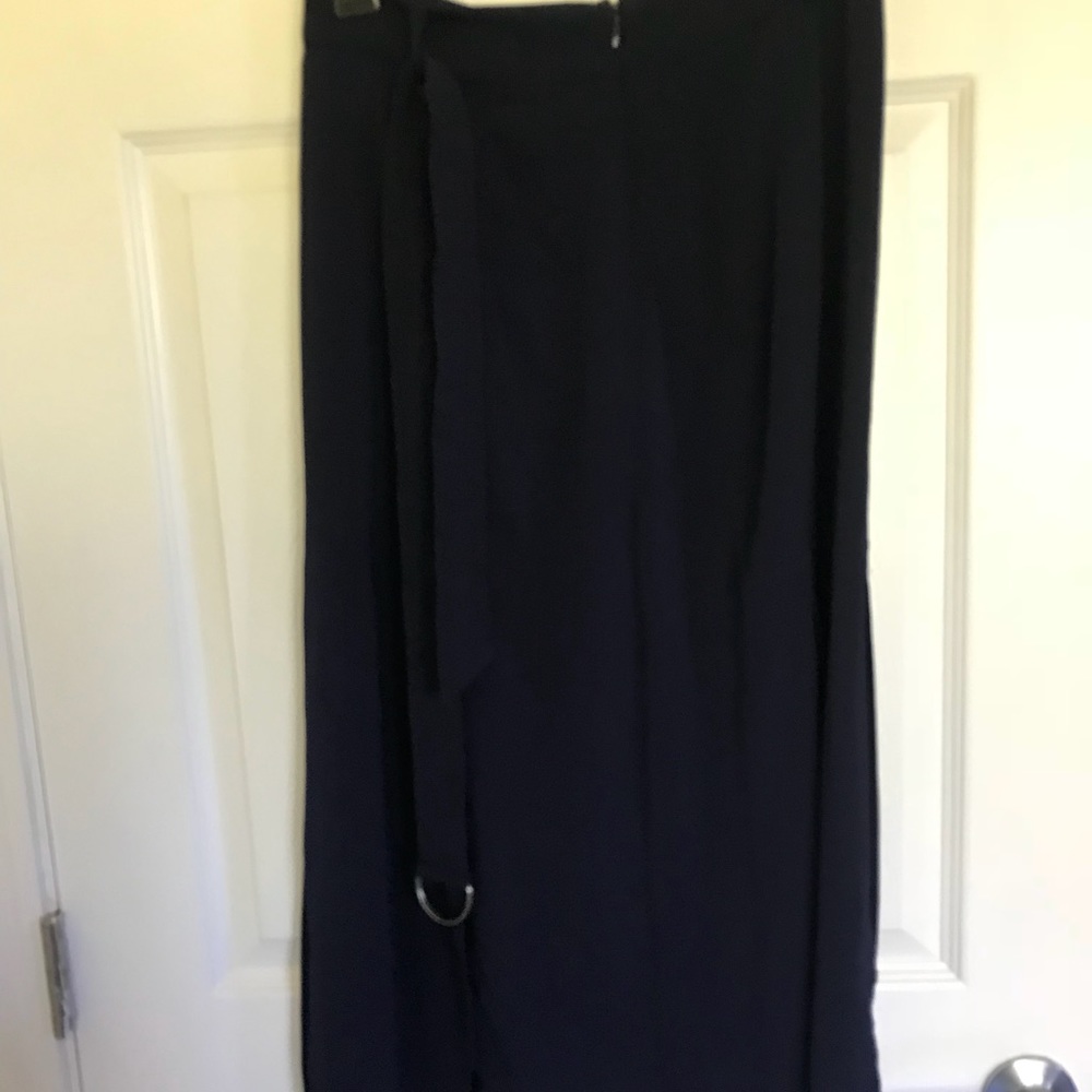 Navy midi skirt